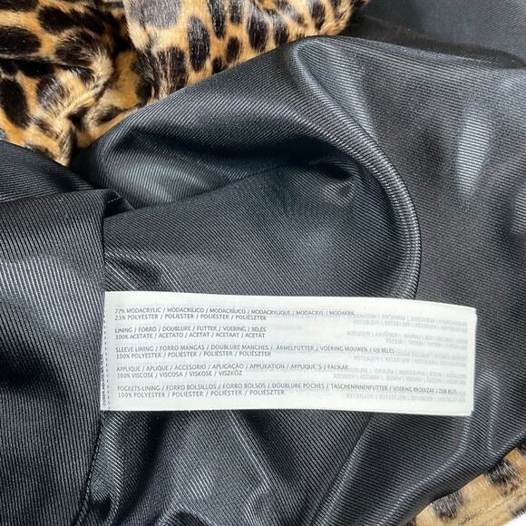 MNG Suit by Mango Leopard Faux Fur Coat – Size Small (New Without Tag) So Soft - Picture 15 of 15